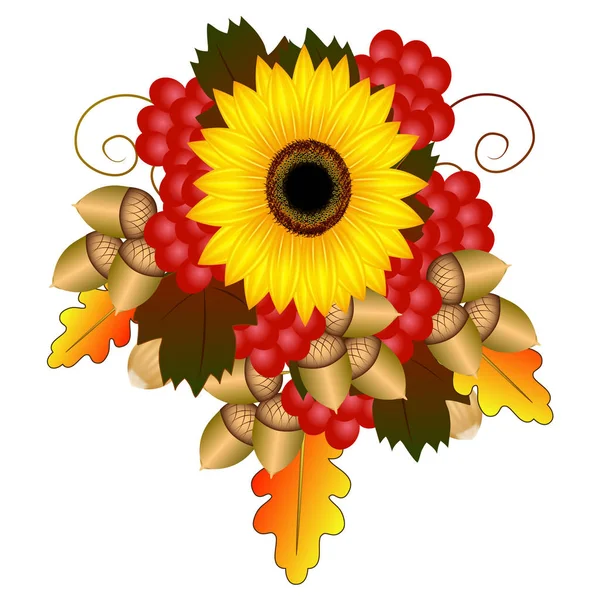 Autumn bouquet, design element. — Stock Vector