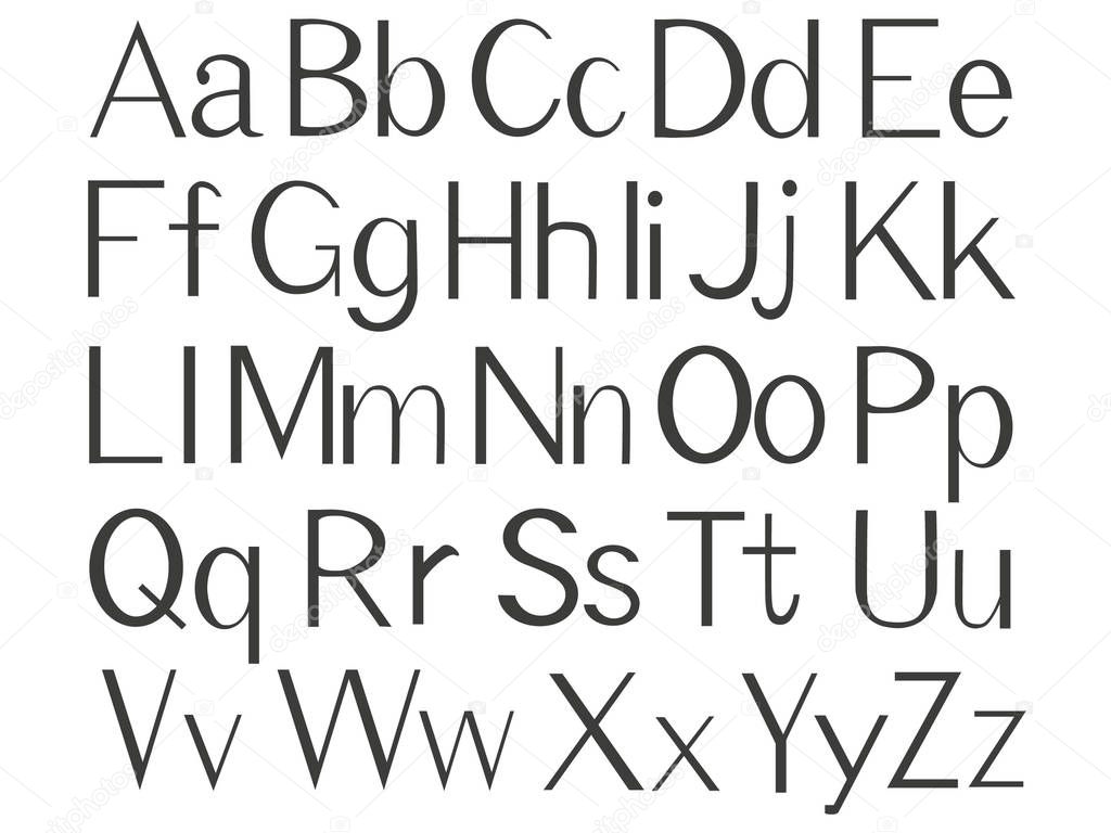 Printed letters of the english alphabet. Stock Vector Image by ...