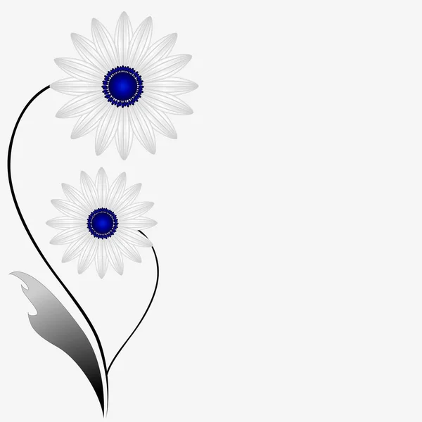 Květinové pozadí abstraktní s sedmikrásky, designový prvek. — Stockový vektor