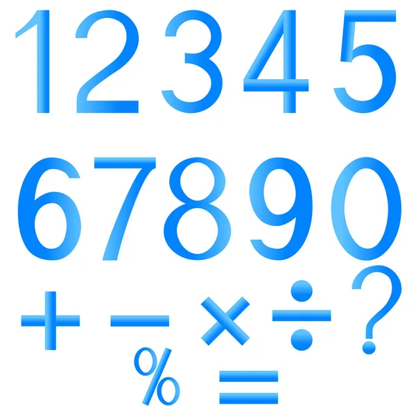 Conjunto de números y señales matemáticas . — Vector de stock