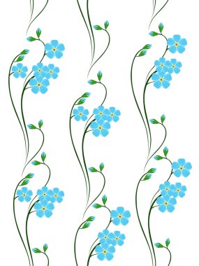 Kesintisiz dikey ışıma ile unut beni değil çiçek.