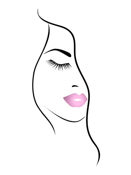 Belleza chica cara . — Vector de stock