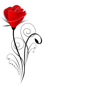 Stilize gül, çizim ile çiçek arka plan.