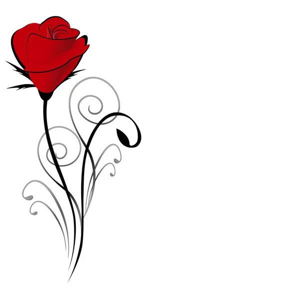 Blommig bakgrund med stiliserad ros. — Stock vektor