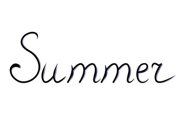 Texto escrito a mano Summer. Inscripción de temporada caligráfica . — Vector de stock