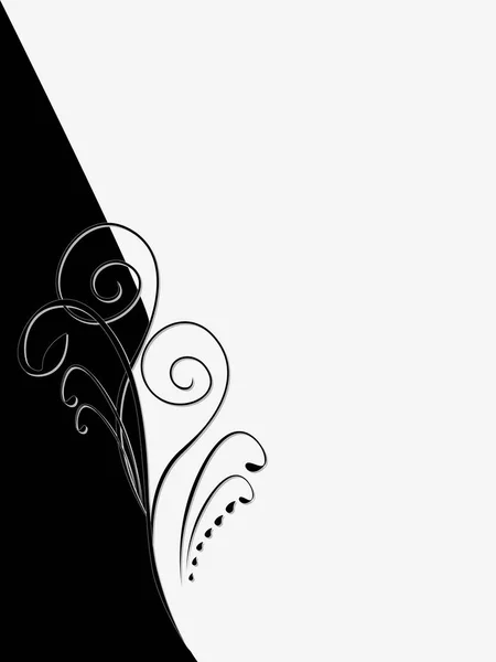 Illustration of a beautiful black and white floral background. — Stock Vector