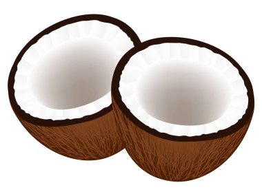 Beyaz arkaplanda izole hindistan cevizleri.