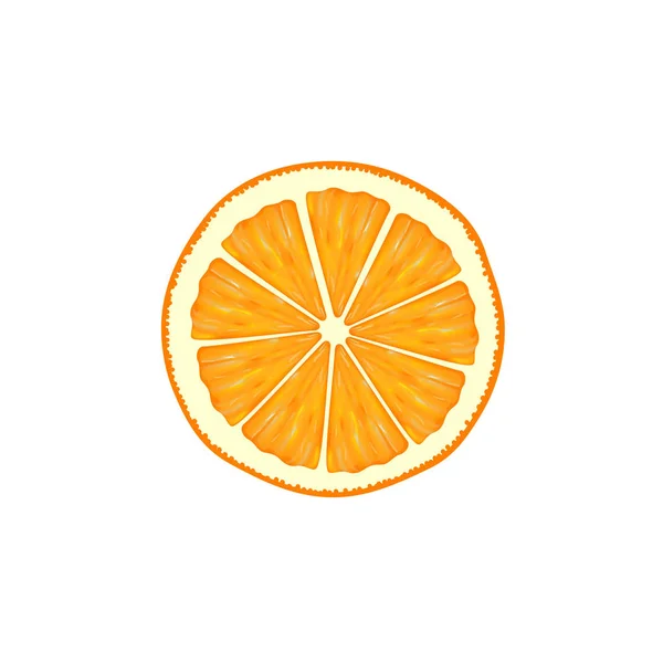 Fetta d'arancia isolata su sfondo bianco. — Vettoriale Stock