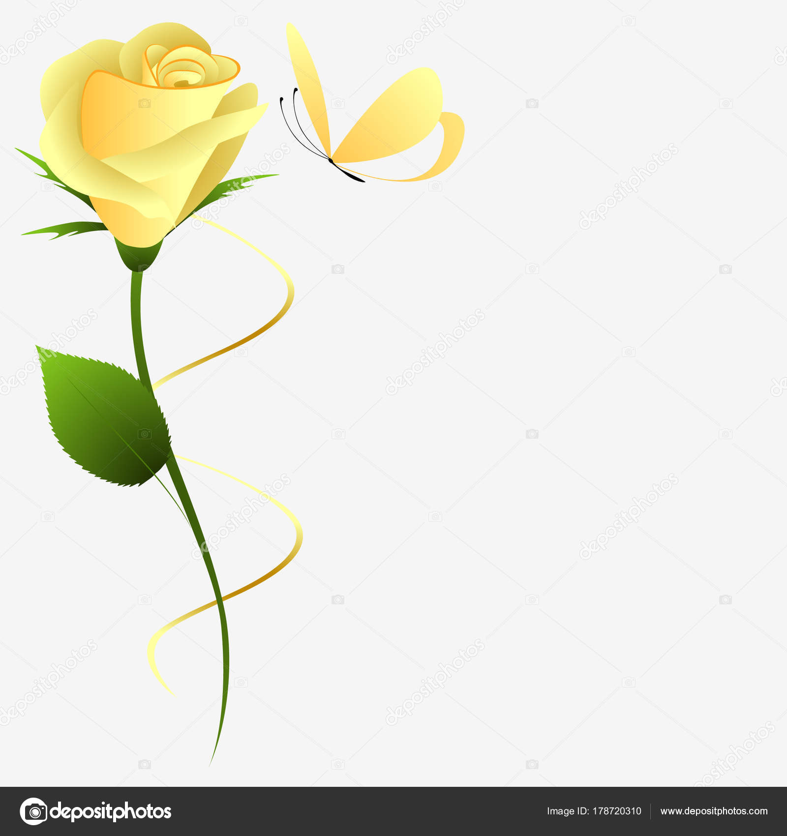 Yellow rose with butterfly | Yellow Rose Butterfly White ...