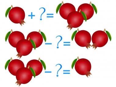 Ekleme ve çıkarma, Garnet örneklerle eylem ilişkisi. Çocuklar için oyunlar eğitim.