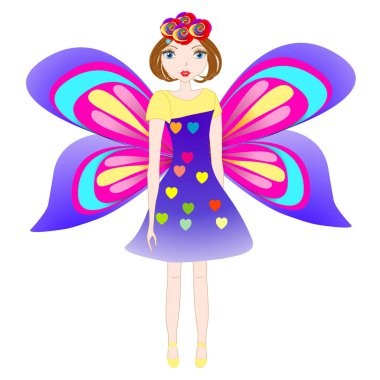 Beyaz bir arka planda izole edilmiş şirin küçük peri..