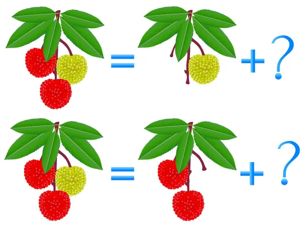 Jeux Éducatifs Pour Les Enfants Sur Composition Des Trois Exemple — Image vectorielle