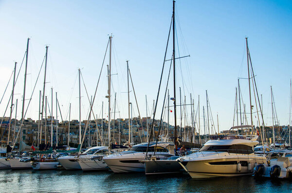 Yachts in Grand Harbour