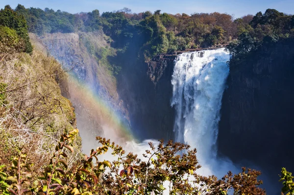 Weergave van de Victoria Falls in Zimbabwe, Afrika — Stockfoto