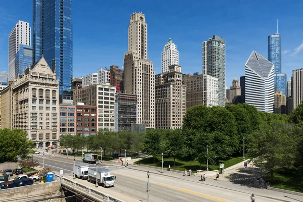 Vista del centro de la ciudad de Chicago, en el estado de Illinois, EE.UU. —  Fotos de Stock