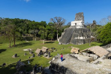 Antik Maya şehir Tikal Guatemala, Orta Amerika insanlarda