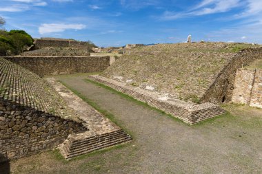Oaxaca Monte Alban Zapotek Dili arkeolojik sitedeki ballcourt