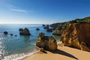 Görünüm Portimao, Algarve, Portekiz Alemao Beach (Praia do Alemao)