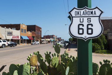 Oklahoma rota 66 oturum boyunca tarihi Route 66 Oklahoma State, ABD.