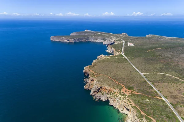 Flygfoto av den Kap Saint Vincent (Cabo de Sao Vincente), i Sagres — Stockfoto