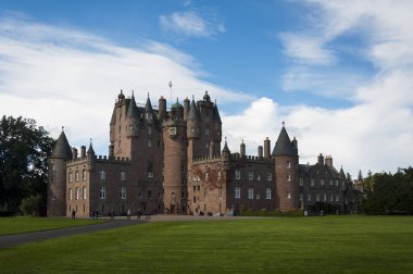 View of the Glamis Castle in the Angus Region, Scotland, United Kingdom  clipart