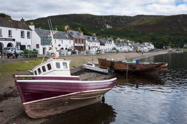 View of the village of Ullapool in the Highlands in Scotland, United Kingdom clipart