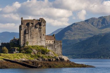 View of the Eilean Donan Castle in the Highlands of Scotland, United Kingdom clipart