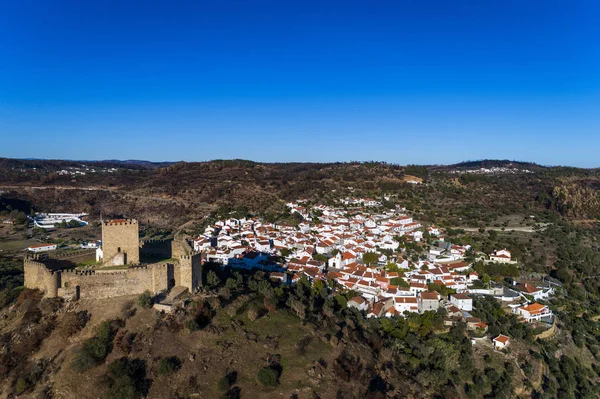 Widok Lotu Ptaka Zamek Belver Castelo Belver Wieś Portugalii Koncepcja — Zdjęcie stockowe