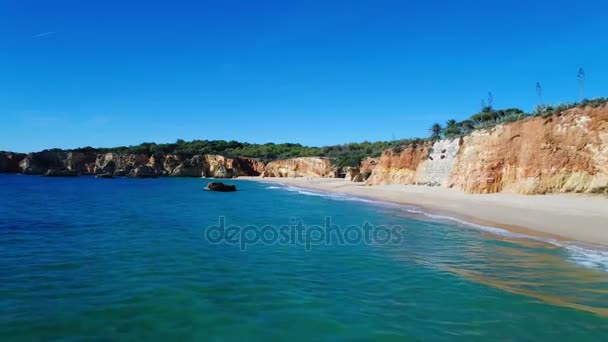 Vista Aérea Playa Alemao Portimao Algarve Portugal Concepto Para Viajar — Vídeo de stock