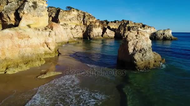 Vista Hermosa Playa Prainha Alvor Algarve Portugal Concepto Para Viajar — Vídeos de Stock