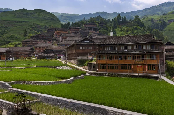 Dazhai China Augustus 2012 Uitzicht Het Dorp Van Dazhai Met — Stockfoto