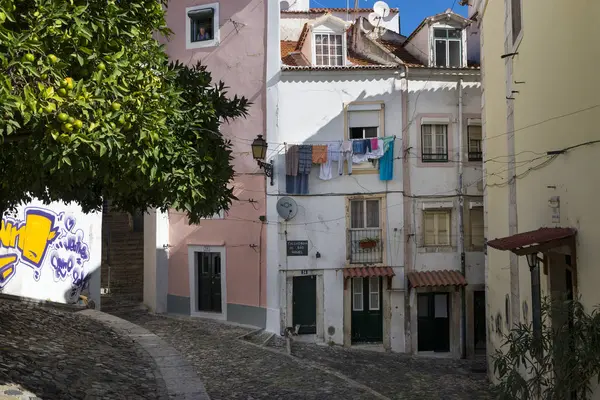 Lisbonne Portugal Octobre 2017 Vue Des Vieux Bâtiments Traditionnels Dans — Photo