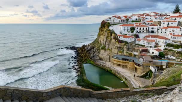 Tidsfördröjning För Den Azenhas Mar Och Atlanten Nära Sintra Portugal — Stockvideo