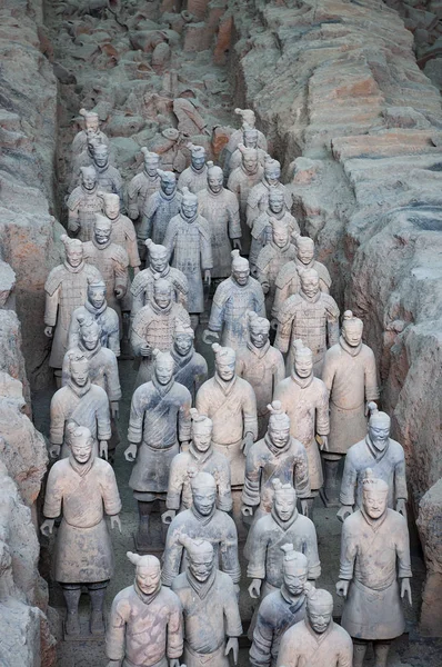 Xian China Agosto 2012 Detalle Rango Guerreros Terracota Cerca Ciudad —  Fotos de Stock