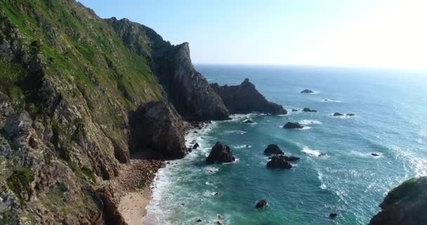 Hava Ifşa Görünümünden Bir Dron Sintra Portekiz Arka Planda Roca — Stok video