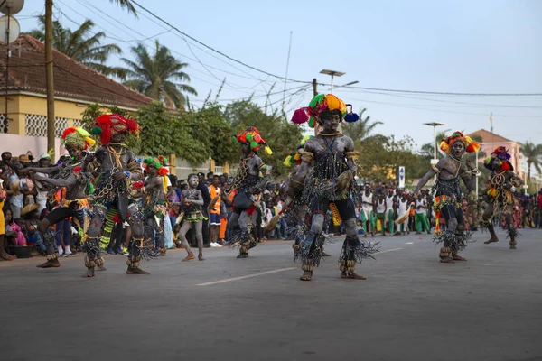 Bissau República Guinea Bissau Febrero 2018 Grupo Jóvenes Actuando Durante — Foto de Stock