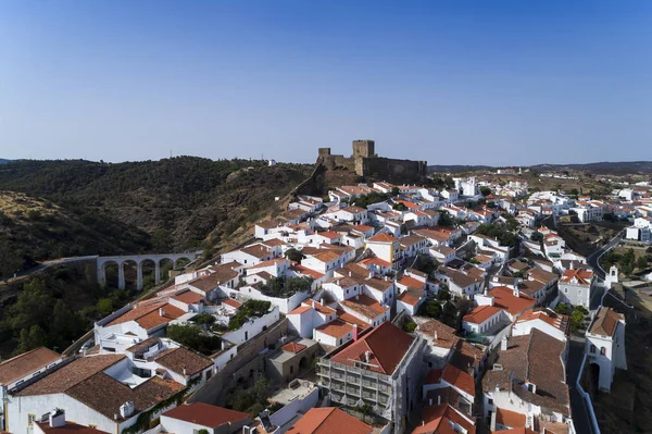 Vista Aérea Del Pueblo Tradicional Mertola Alentejo Portugal — Foto de Stock