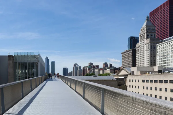 Chicago Illinois Usa 2014 Július Emberek Sétálnak Egy Viadukton Millennium — Stock Fotó