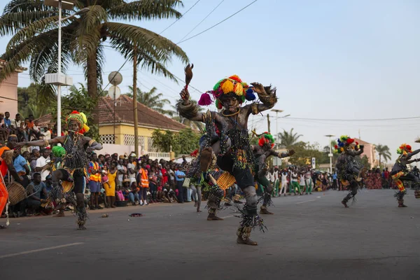 Bissau República Guinea Bissau Febrero 2018 Grupo Jóvenes Actuando Durante — Foto de Stock