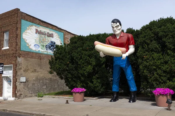 Atlanta Illinois Usa July 2014 Muffler Man Holding Hot Dog — 스톡 사진