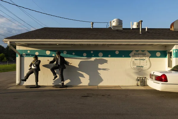 Wilmington Illinois Usa July 2014 Blues Brothers Figures Diner City — Stock Photo, Image