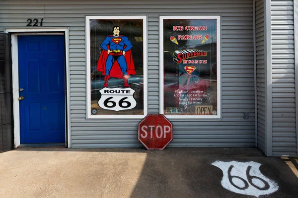 미주리주 Carterville 2014 Detail Facade Supertam Ice Crem Parlour Supermen — 스톡 사진