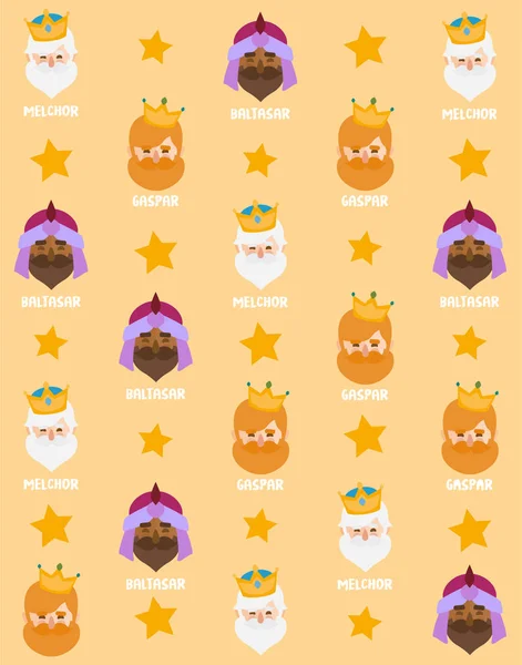 Fondo de Navidad, los tres reyes — Vector de stock