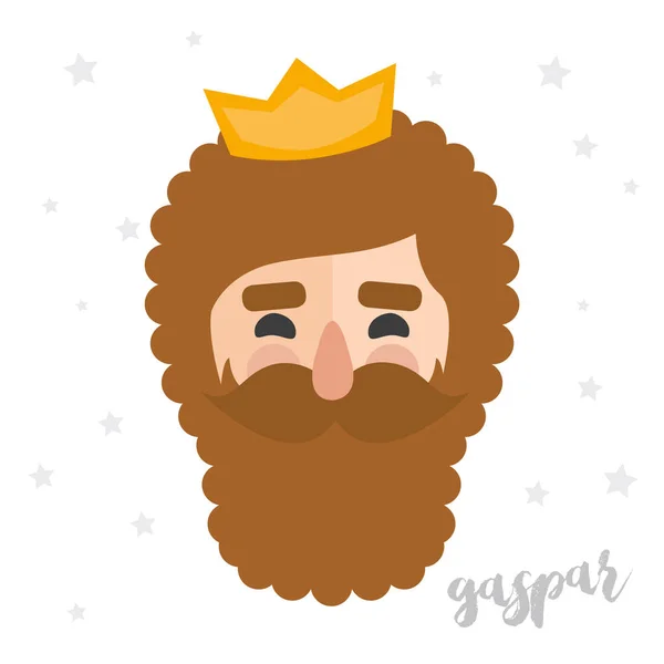 Rey Caspar. tarjeta de Navidad — Vector de stock