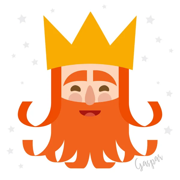 Rey Caspar. tarjeta de Navidad — Vector de stock