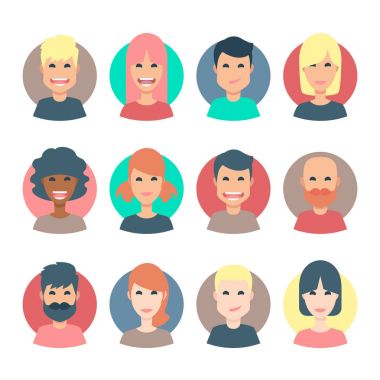 Web sitesi profili için avatarlar kümesi