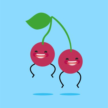 çizgi film karakteri sevimli gülümseyen kiraz