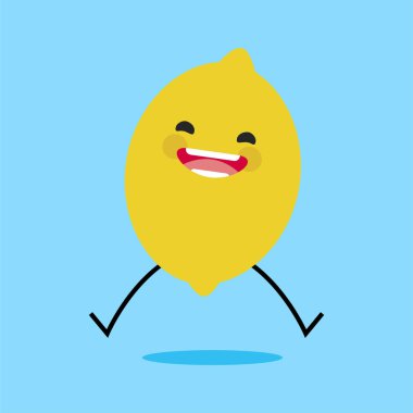 çizgi film karakteri sevimli gülümseyen, limon