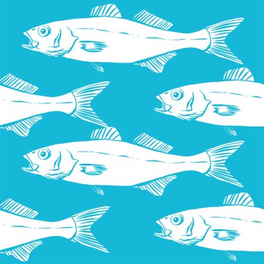 desen beyaz konturlu Deniz Bass ile