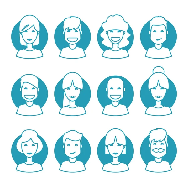 Σύνολο των avatars για προφίλ ιστότοπου — Διανυσματικό Αρχείο